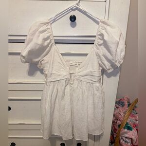 Mustard Seed White Crop top! Size medium